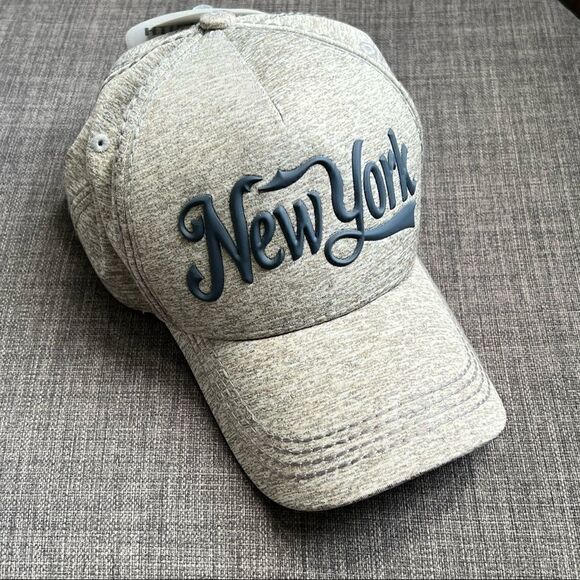 Robin Ruth NWT New York Baseball Cap Grey Navy Blue Hat - Picture 1 of 3